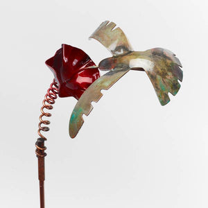 Copper Hummingbird Garden Stake