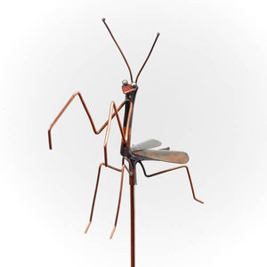 Small Copper Praying Mantis Garden Stake