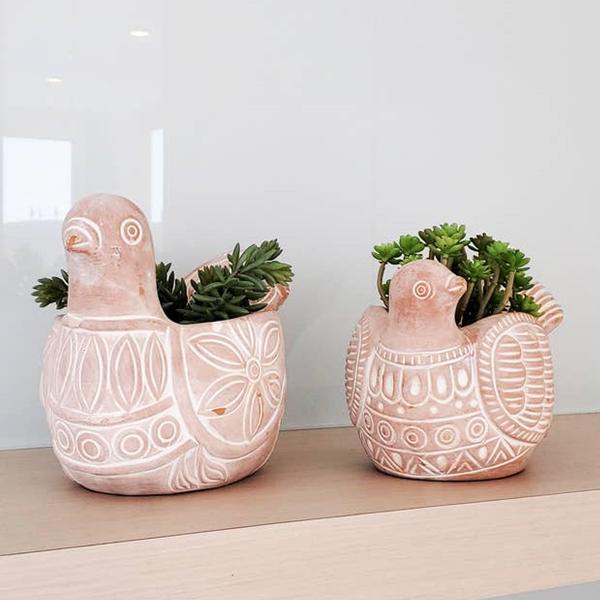 Sunny with Thunderstorms Spotted and Turtle Dove Planters