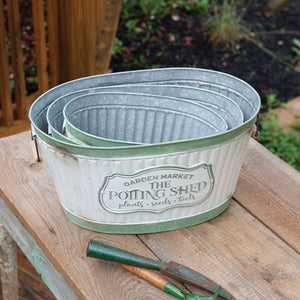 Rustic Potting Shed Buckets - Set of Three