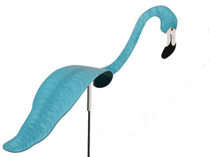 Flamingo Dancing Bird Wind Stake - Aqua