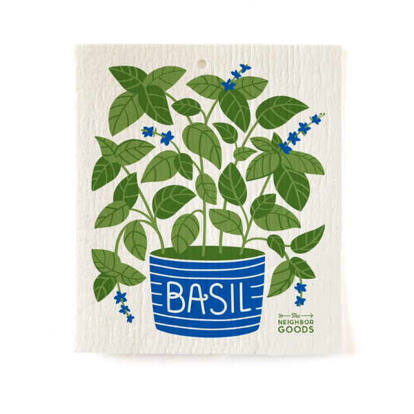 "Fresh Herbs" Sponge Cloth Set of 3- Basil, Dill & Mint
