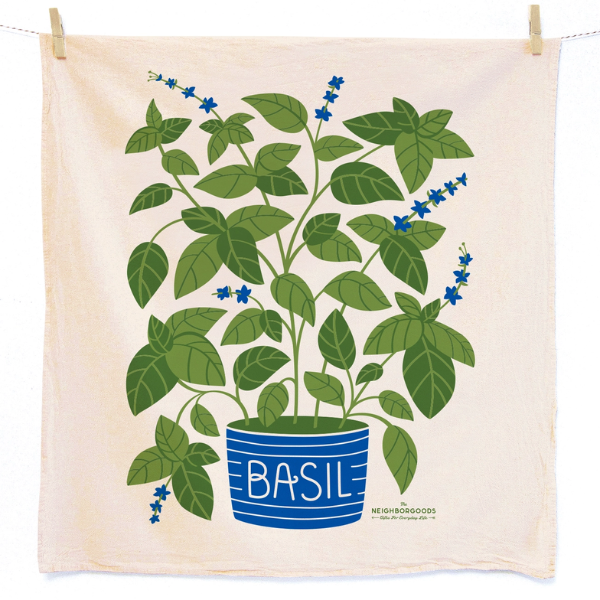 "Fresh Garden" Tea Towels Set of 2 - Tomato and Basil