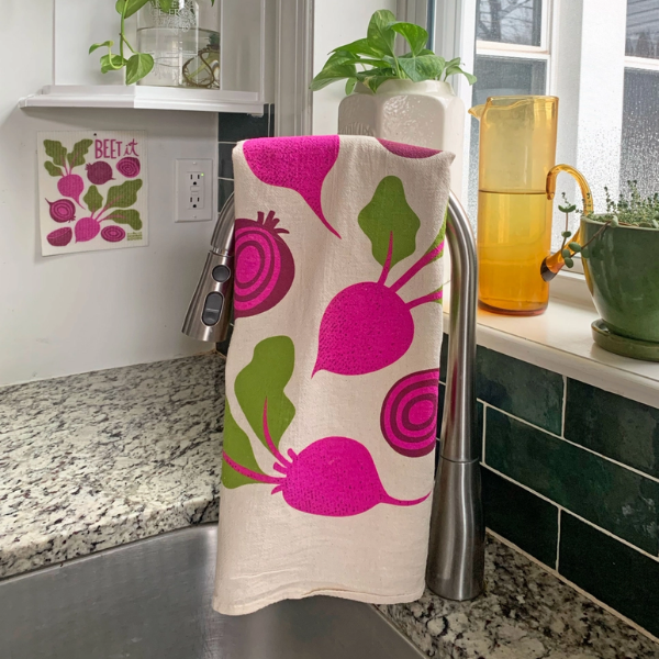 "Beet It" Tea Towel