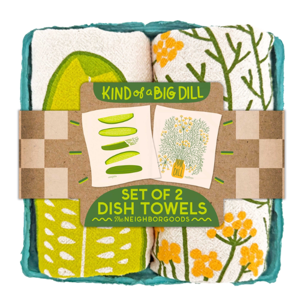"Big Dill" Tea Towels Set of 2- Dill & Pickle
