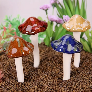 Ceramic Mushroom Plant and Garden Accent - set of 4