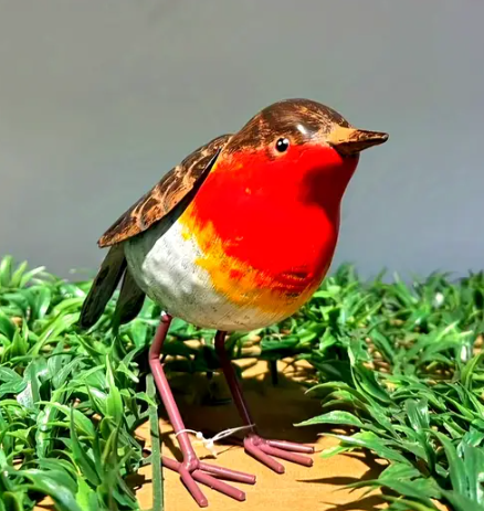 Metal Rose-breasted Grosbeak Replica Figurine