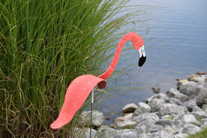 Flamingo Dancing Bird Wind Stake - Coral