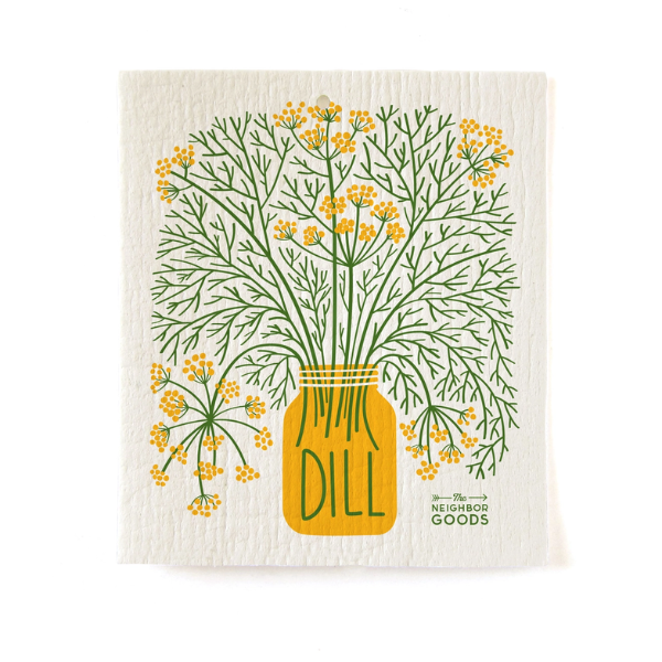 "Fresh Herbs" Sponge Cloth Set of 3- Basil, Dill & Mint