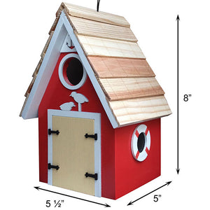 Dockside Cabin Bird House - Red