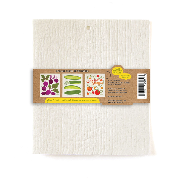 "Farmers Market" Sponge Cloth Set of 3- Beet, Pickle & Tomato