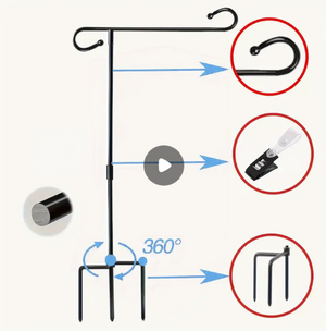 Premium Garden Flag Stand with 3-Prong Base