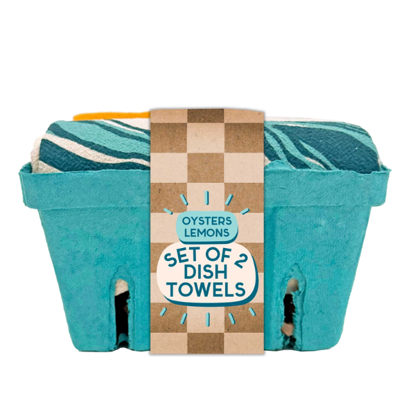 "Fresh Oysters" Tea Towels Set of 2- Oysters & Lemons