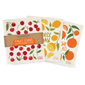 "Fruit Stand" Sponge Cloth Set of 3- Lemon, Orange & Cherry