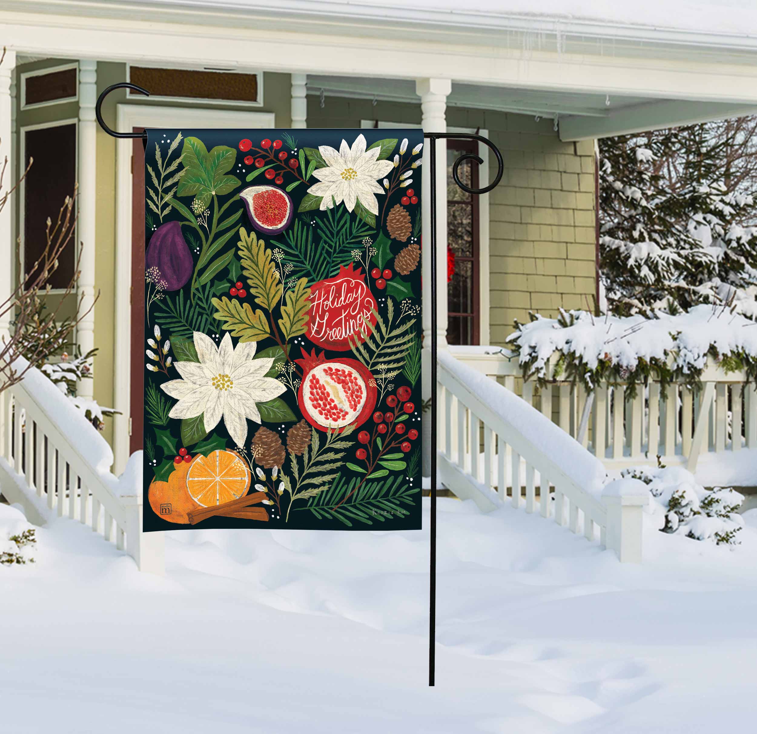 Holiday Greetings Garden Flag