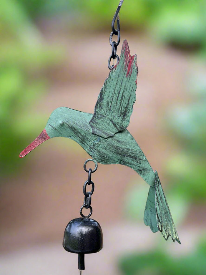 Painted Hummingbird Garden Ornament