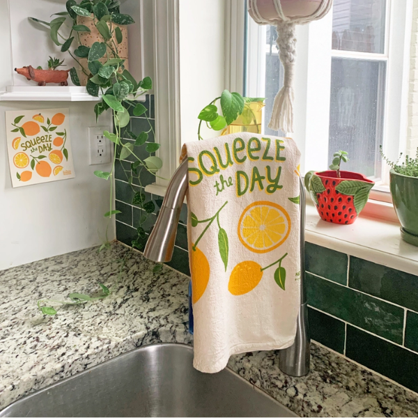 Lemons "Squeeze the Day" Tea Towel