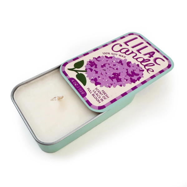 Lilac Candle in a Tin