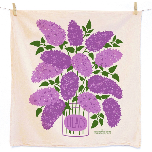 "Flower Garden" Tea Towels Set of 2 - Lilacs & Roses