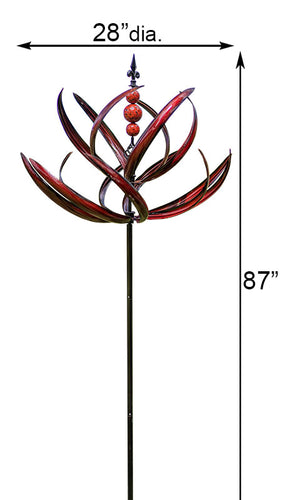 Kinetic Spring Reeds Vertical Wind Spinner - Red, 87" H