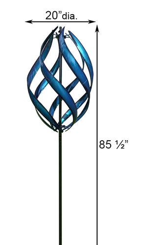 Kinetic Stratus Vertical Wind Spinner - Blue, 85.5" H