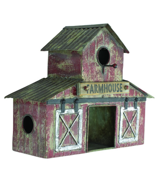 Rustic Metal Farmhouse Barn Bird House