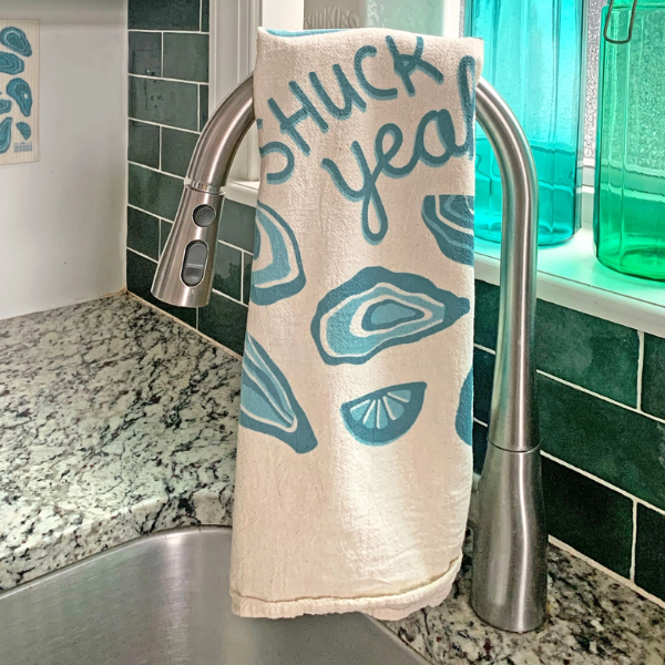 "Fresh Oysters" Tea Towels Set of 2- Oysters & Lemons