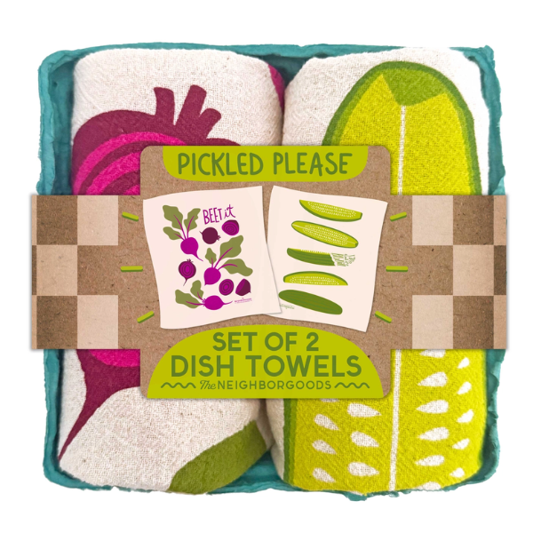 "Pickled Please" Tea Towels Set of 2- Beets & Pickle