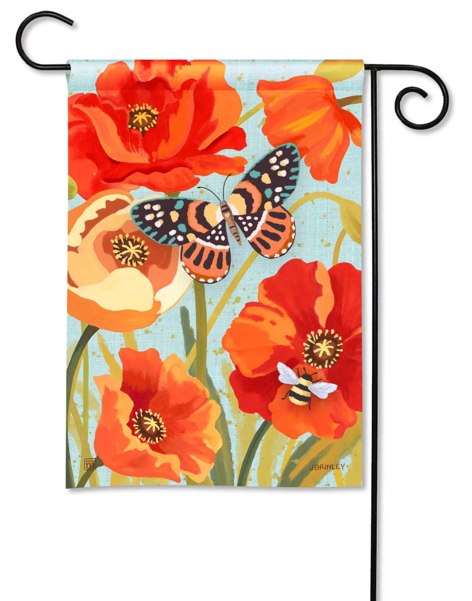 Poppies with Butterfly Garden Flag