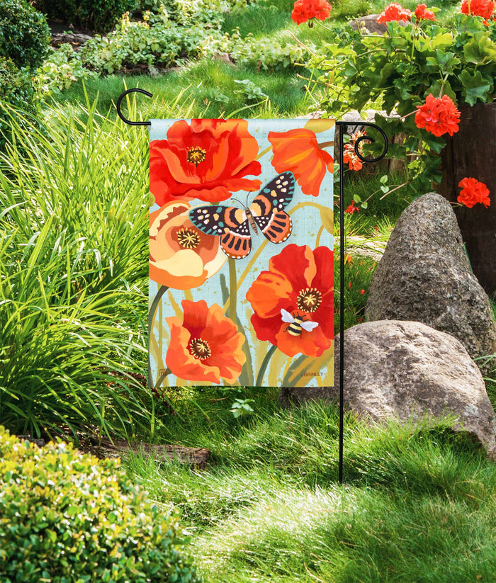 Poppies with Butterfly Garden Flag