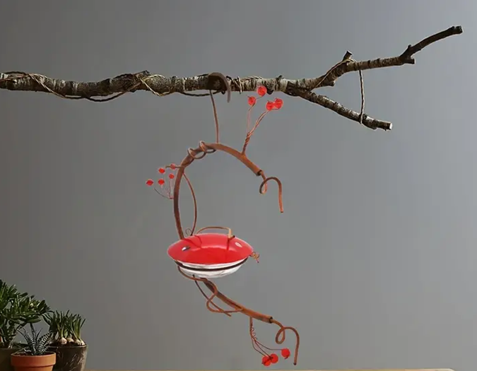 Red Berries Hummingbird Feeder