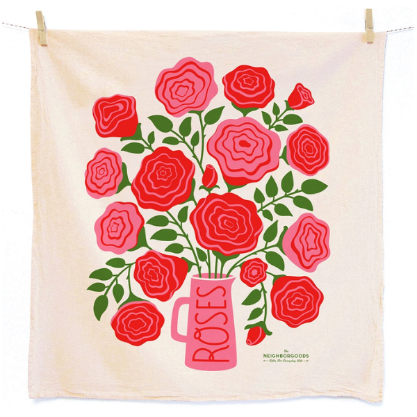 "Flower Garden" Tea Towels Set of 2 - Lilacs & Roses