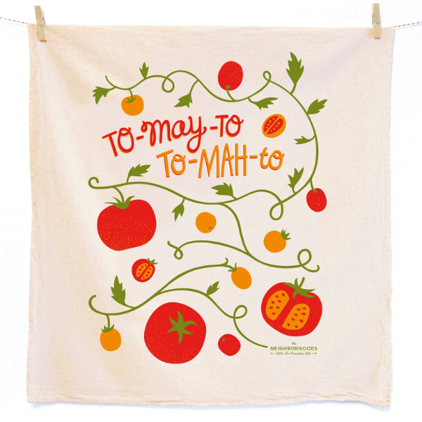 "Fresh Garden" Tea Towels Set of 2 - Tomato and Basil