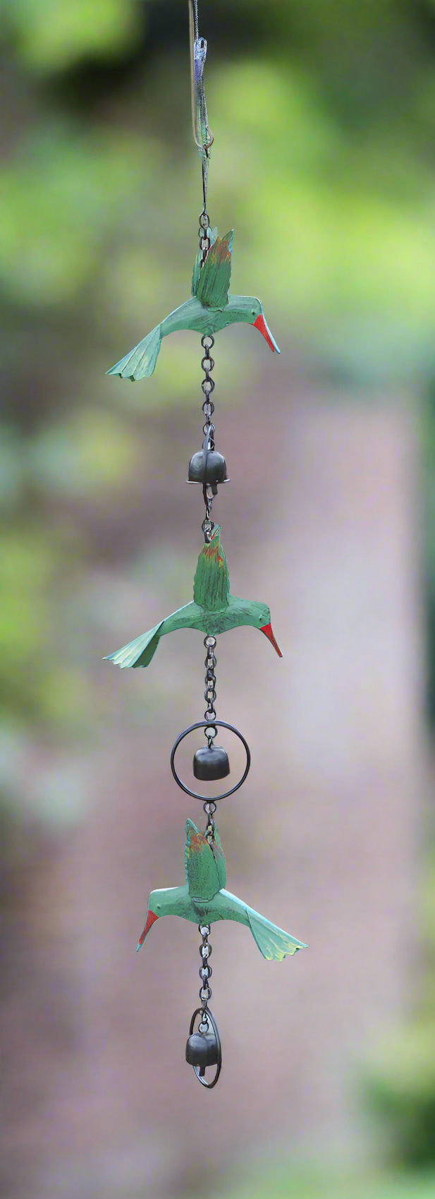 Triple Hummingbird Ornament with Bells