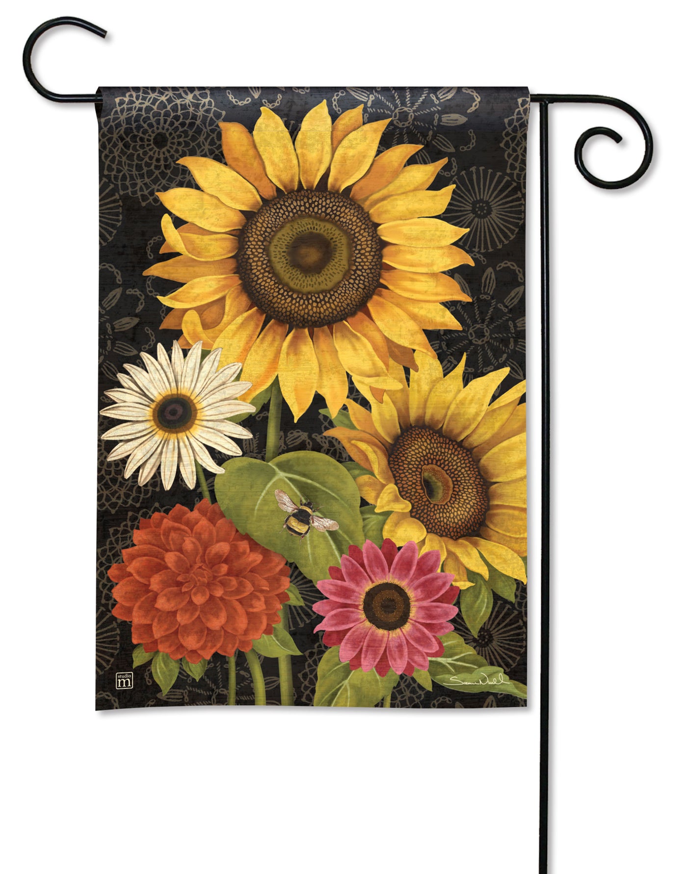French Flowers Garden Flag – Sunny with Thunderstorms