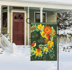 Fall Wreath Garden Flag outdoors  Sunny with Thunderstorms