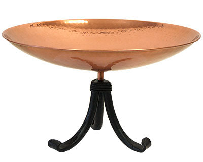 Copper-Plated Bird Bath with Tripod Stand