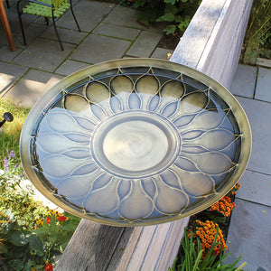 Beautiful Achla African Daisy Bird Bath with over the rail bracket from top