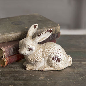 Cast Iron Bunny Statue Sunny with Thunderstorms