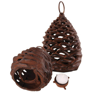 Cast Iron Pine Cone Lantern Sunny with Thunderstorms