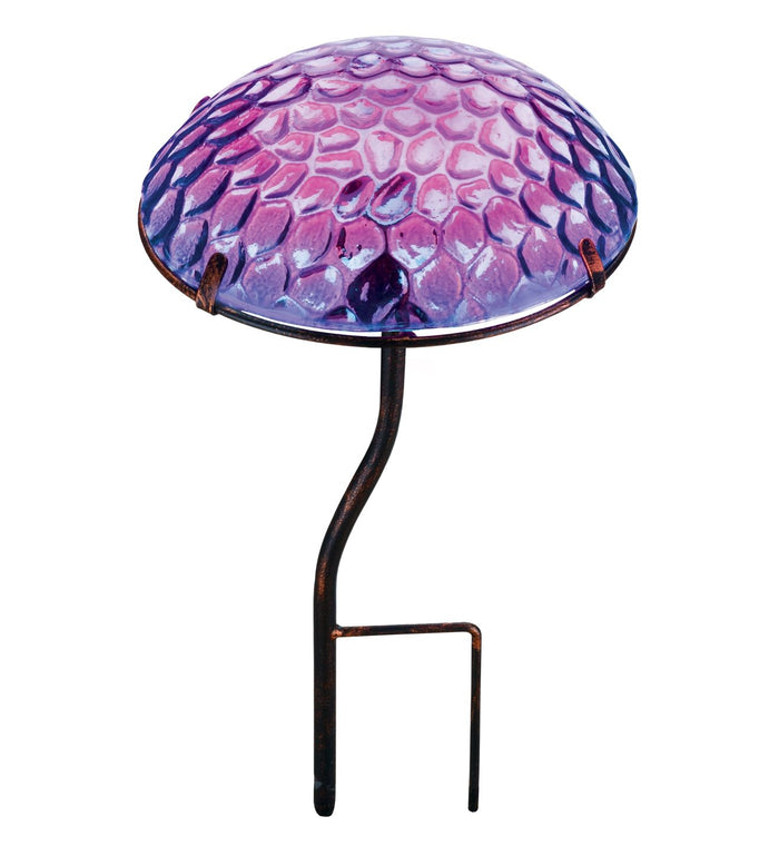 Dazzle Mushroom Garden Stake - Purple Honeycomb