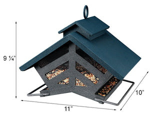 Double-sided Deluxe Chalet Bird Feeder dimensions