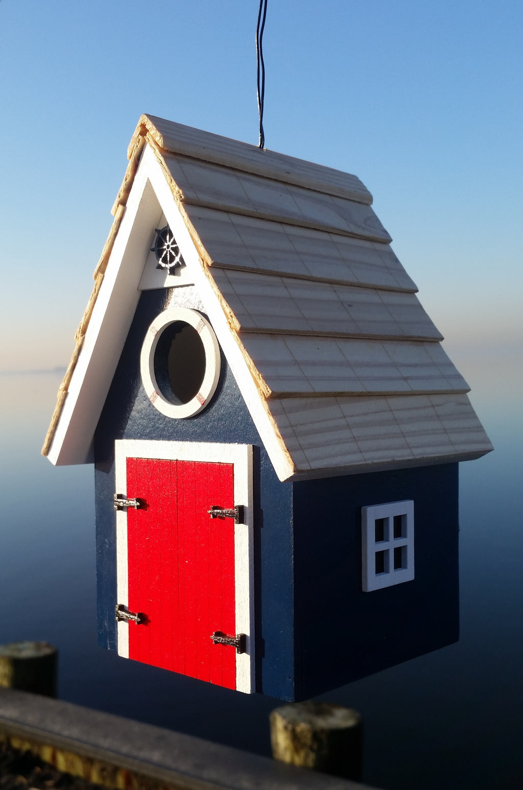 Dockside Cabin Bird House Blue outdoors