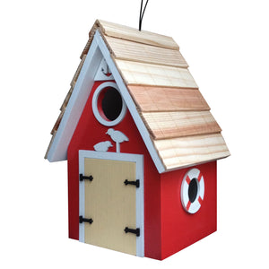 Dockside Cabin Bird House Red  Sunny with Thunderstorms