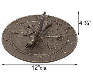 Bronze Dragonfly Sundial dimensions
