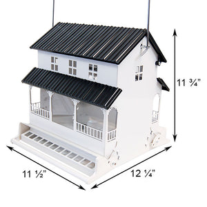 Absolute Squirrel Resistant Farmhouse Bird Feeder with dimensions