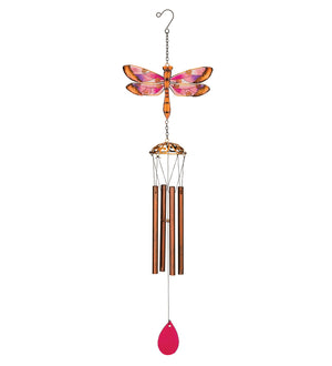 Garden Wind Chime with Dragonfly full length