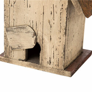Rustic Church Bird House with Bell back door for clean out