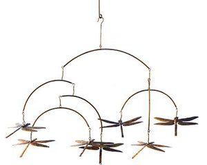 Hanging Dragonflies Mobile in copper color