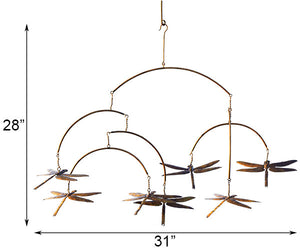 Hanging Dragonflies Mobile in copper color dimensions